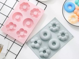 Molde silicona 6 donas flor decoradas